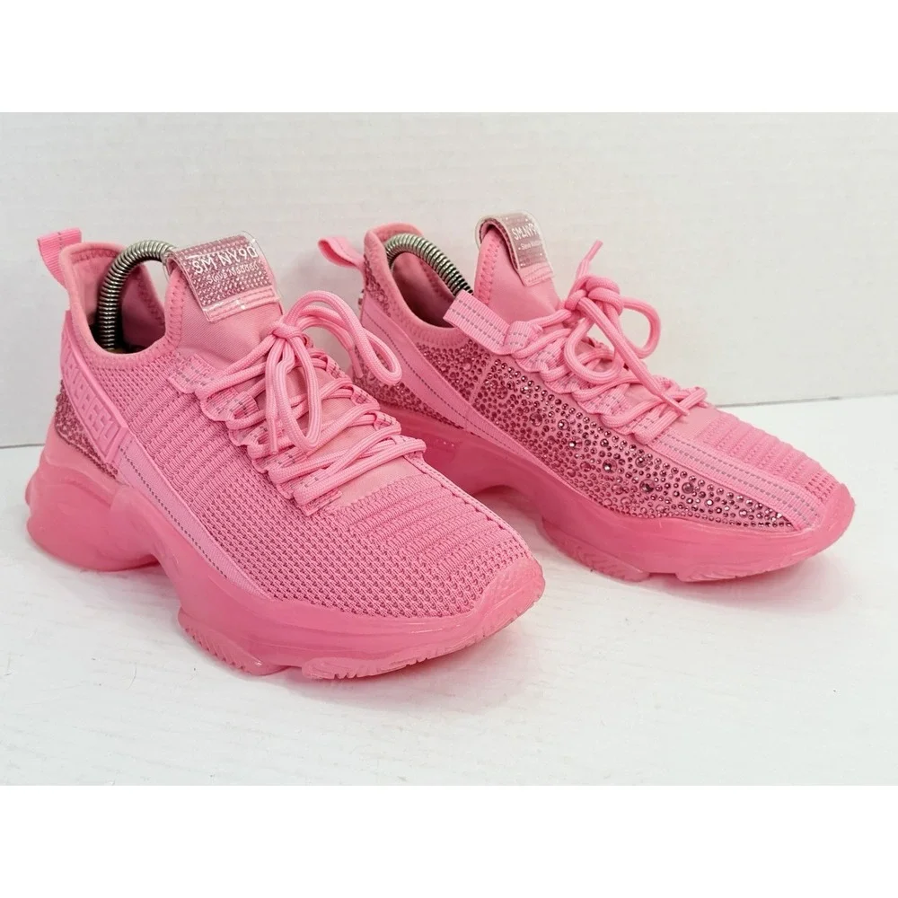 Steve Madden Maxima Pink Rhinestone Chunky Sneakers Women's 8.5